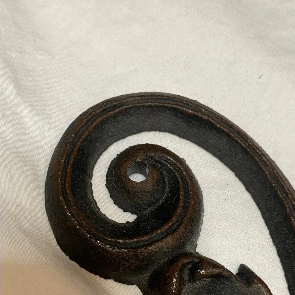 Set of 3 Vintage Dark Brown Swirl Cast Iron Wall Decor Set. Each one 1.6 lbs.
